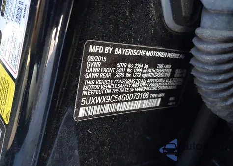 2016 BMW X3 xDrive28I из США, поврежденный, VIN 5UXWX9C54G0D73166